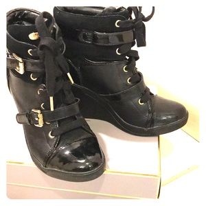 MICHAEL KORS Hi High Top Wedge Platform Sneakers